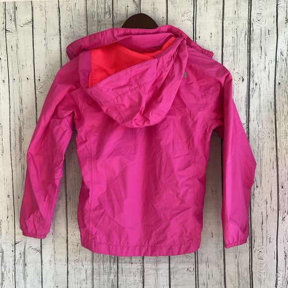 The North Face Girls HYVENT Hooded Rain Jacket Size S 7/8 Pink Outdoor Full Zip - Picture 7 of 14